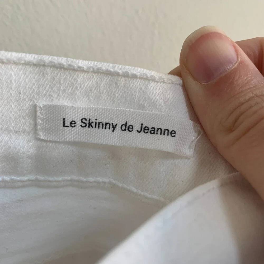 FRAME Denim Le Skinny de Jeanne Jeans Demin Women's 24 White Trashed Distressed
